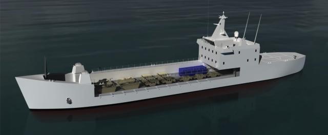 An artist’s conception of the future landing ship medium (LSM), which is still in the design phase and is projected to cost at least $150  million per ship.