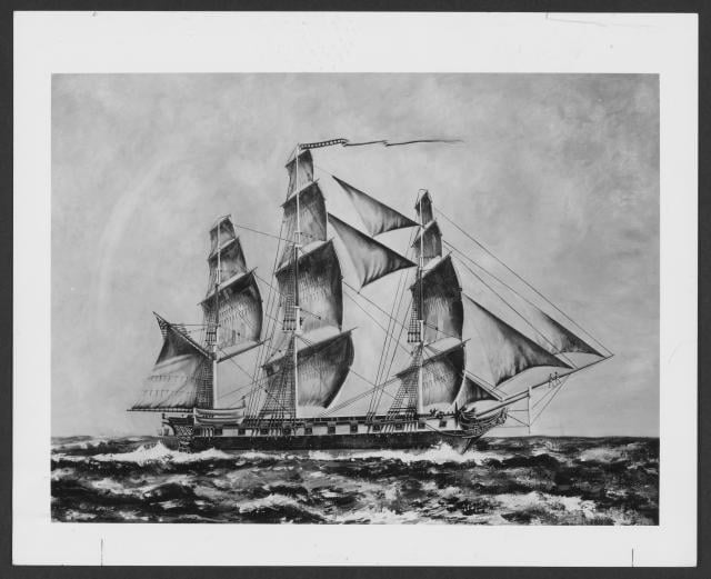 Reproduction of oil painting of United States Frigate, "Constellation" by Albion Ende of "Constellation Studios," Buffalo, New York. U.S. Naval Institute Photo Archive